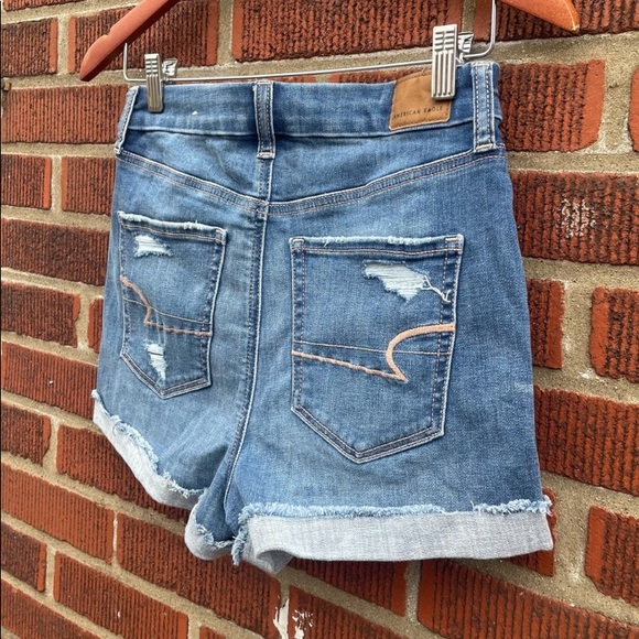 American Eagle Curvy Hi Rise Shortie Jean Shorts - Picture 5 of 7